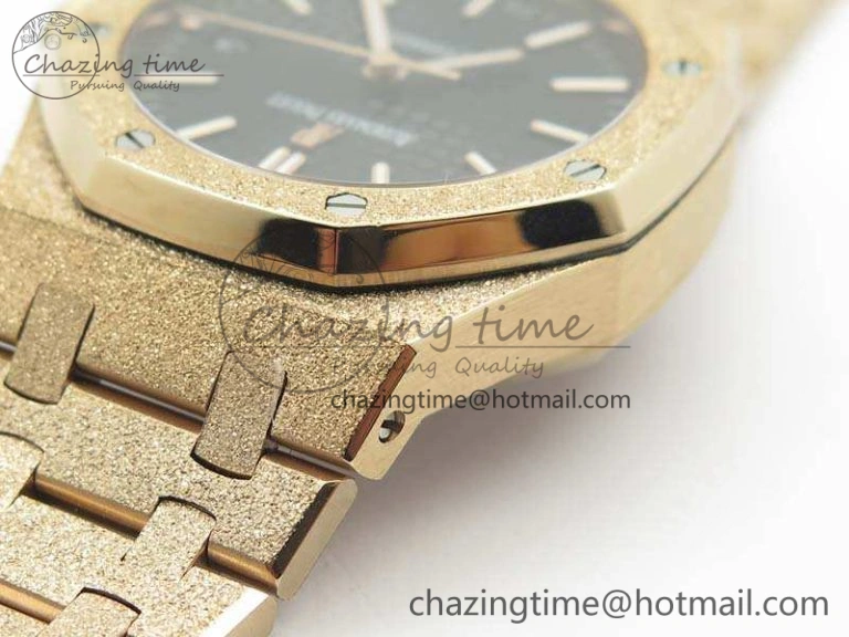 Royal Oak Jumbo 15454 RG Frosted 37mm JHF Best Edition Black Dial On RG Bracelet A QuickDry 4976