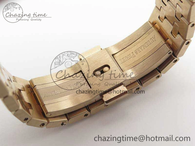 Compact Royal Oak Jumbo 15454 RG Frosted 37mm JHF Best Edition Blue Dial On RG Bracelet A 4979