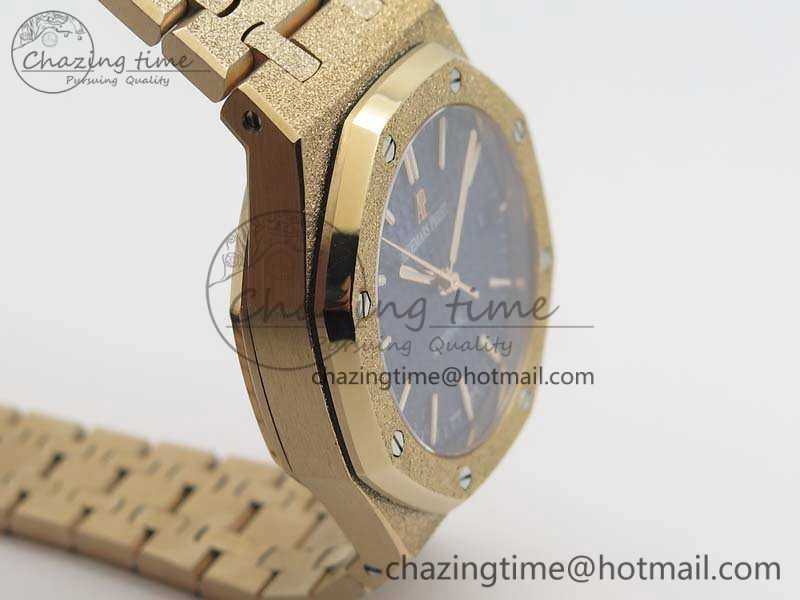 Compact Royal Oak Jumbo 15454 RG Frosted 37mm JHF Best Edition Blue Dial On RG Bracelet A 4979