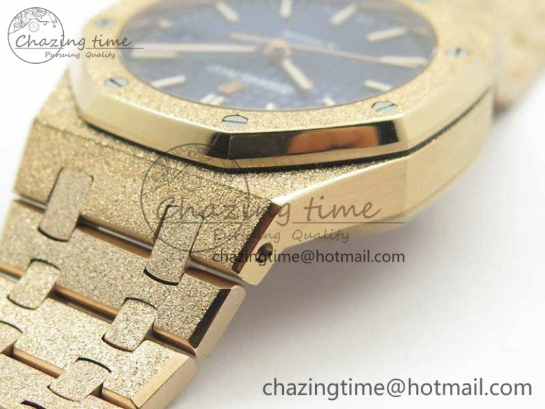 Compact Royal Oak Jumbo 15454 RG Frosted 37mm JHF Best Edition Blue Dial On RG Bracelet A 4979