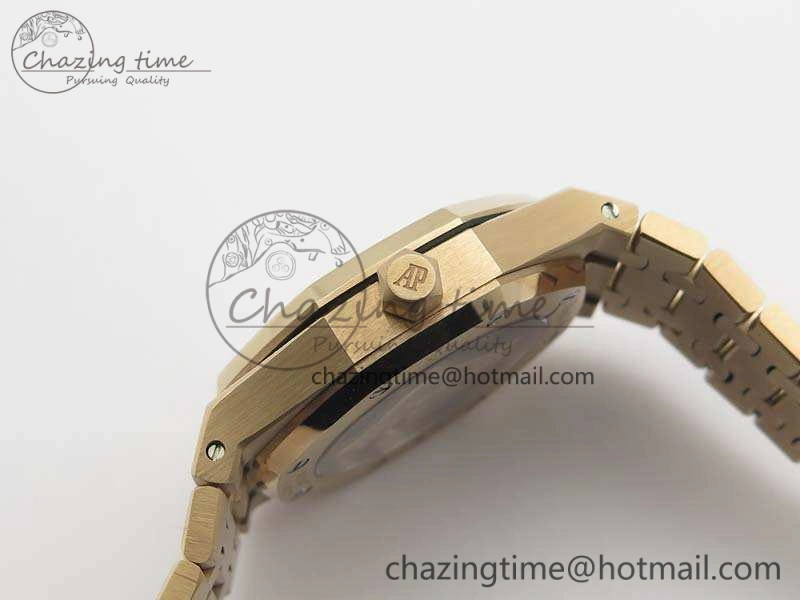 Compact Royal Oak Jumbo 15454 RG Frosted 37mm JHF Best Edition Blue Dial On RG Bracelet A 4979
