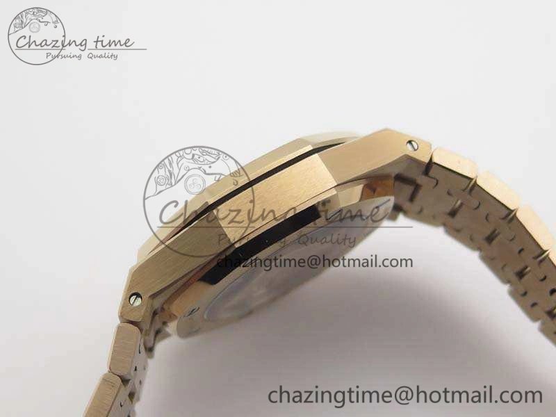 Compact Royal Oak Jumbo 15454 RG Frosted 37mm JHF Best Edition Blue Dial On RG Bracelet A 4979