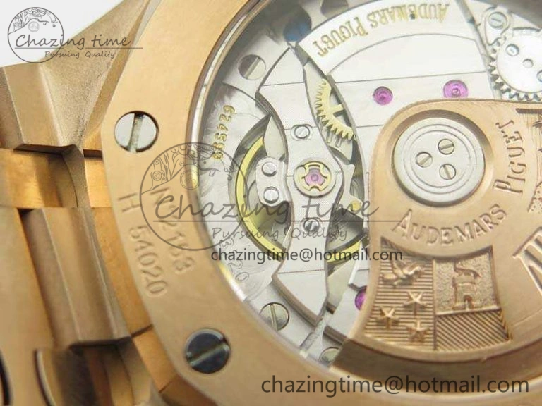 Compact Royal Oak Jumbo 15454 RG Frosted 37mm JHF Best Edition Blue Dial On RG Bracelet A 4979