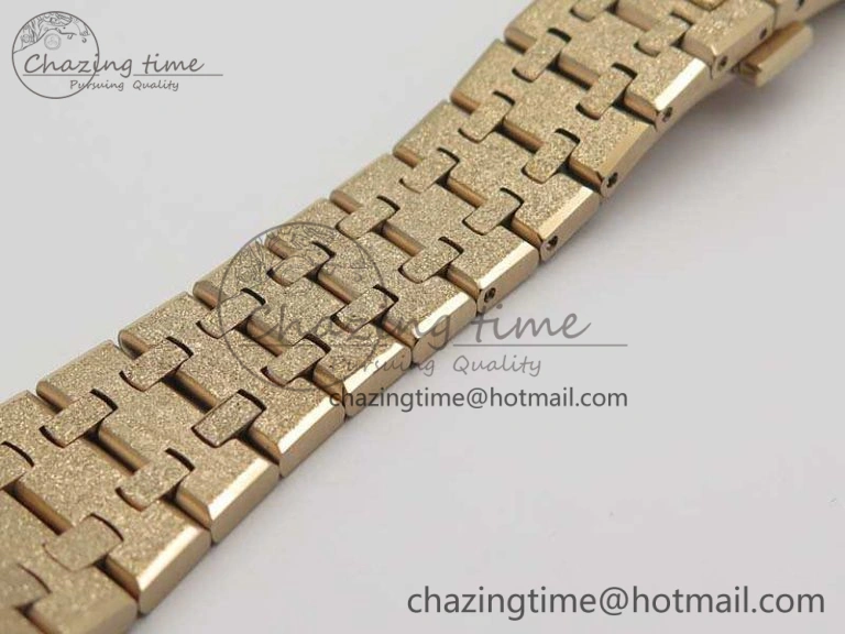Compact Royal Oak Jumbo 15454 RG Frosted 37mm JHF Best Edition Blue Dial On RG Bracelet A 4979