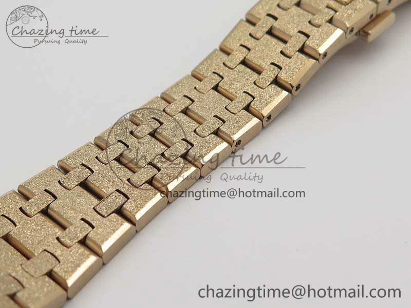 Compact Royal Oak Jumbo 15454 RG Frosted 37mm JHF Best Edition Blue Dial On RG Bracelet A 4979
