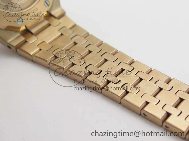 Compact Royal Oak Jumbo 15454 RG Frosted 37mm JHF Best Edition Blue Dial On RG Bracelet A 4979