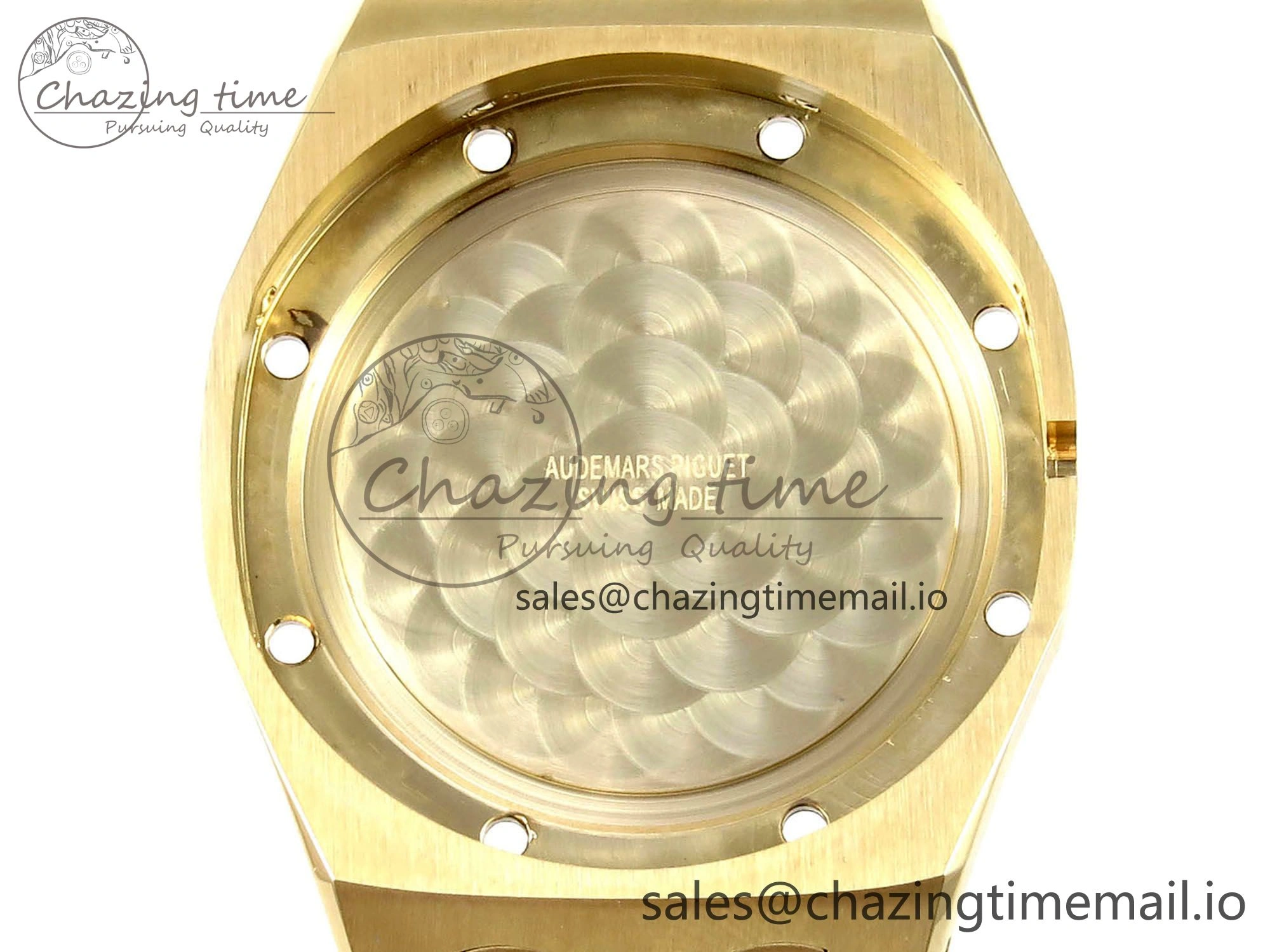 Royal Oak Ladies 33mm YG DRF Best Edition MOP Dial Diamonds Bezel on White Rubber Strap ETA Quartz OdorResistant 4392