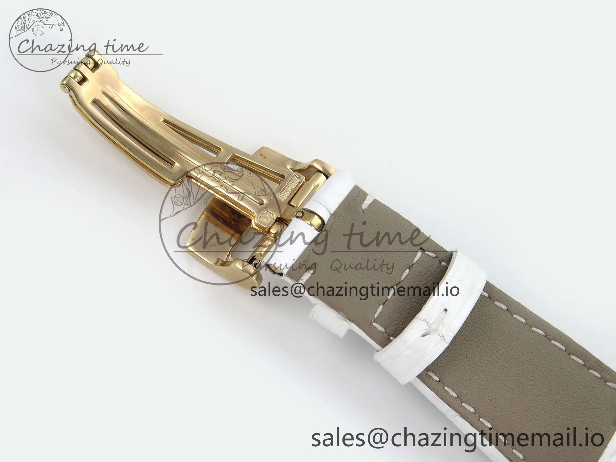 Royal Oak Ladies 33mm YG DRF Best Edition MOP Dial Diamonds Bezel on White Rubber Strap ETA Quartz OdorResistant 4392