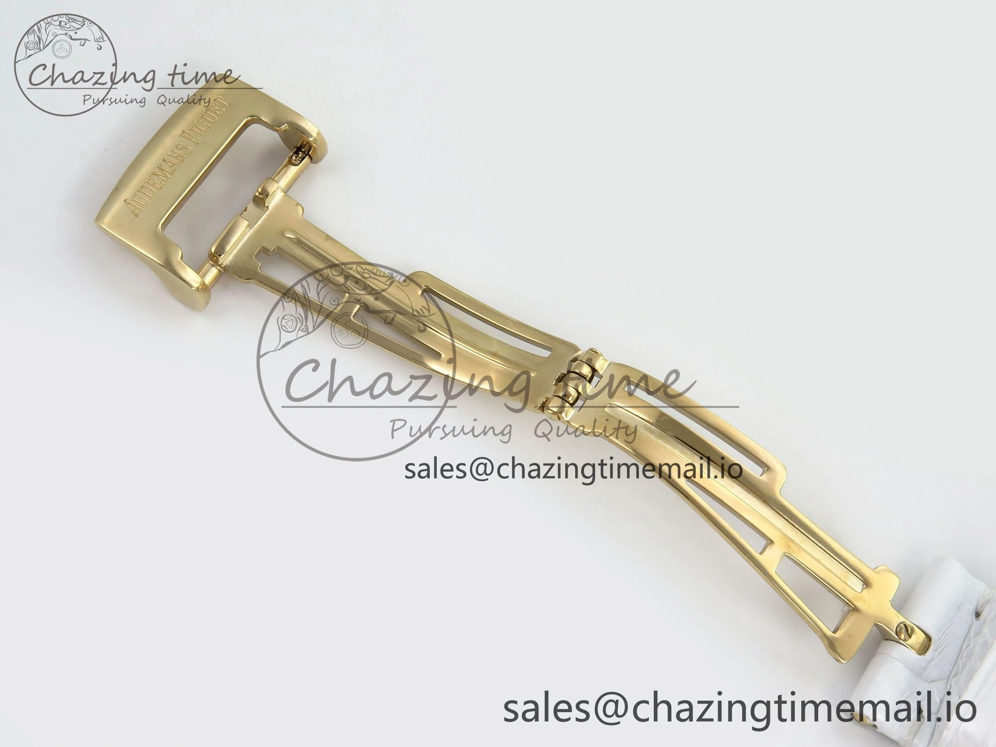 Royal Oak Ladies 33mm YG DRF Best Edition MOP Dial Diamonds Bezel on White Rubber Strap ETA Quartz OdorResistant 4392