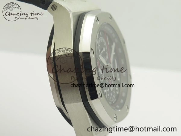 Royal Oak Offshore 2014 Black Theme JF On Black Leather Strap A3126 V2 w Cyclops And DW Mod (Free Rubber Strap) SoftTouch 4953