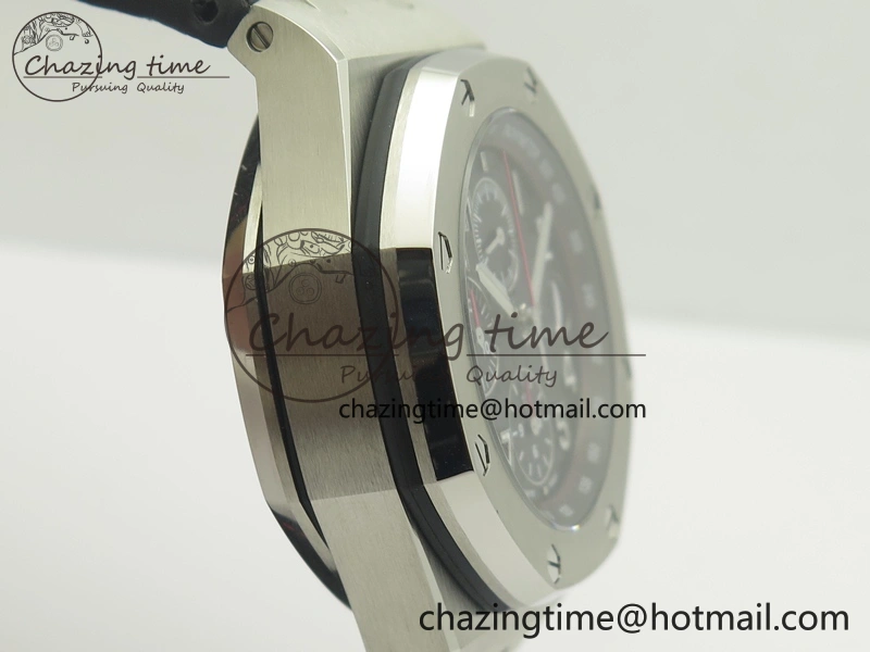 Royal Oak Offshore 2014 Black Theme JF On Black Leather Strap A3126 V2 w Cyclops And DW Mod (Free Rubber Strap) SoftTouch 4953