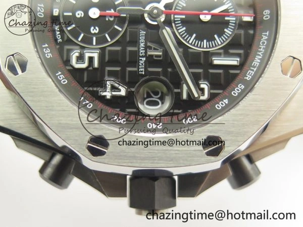 Royal Oak Offshore 2014 Black Theme JF On Black Leather Strap A3126 V2 w Cyclops And DW Mod (Free Rubber Strap) SoftTouch 4953