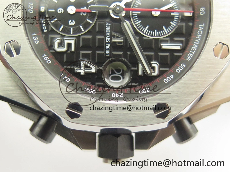 Royal Oak Offshore 2014 Black Theme JF On Black Leather Strap A3126 V2 w Cyclops And DW Mod (Free Rubber Strap) SoftTouch 4953