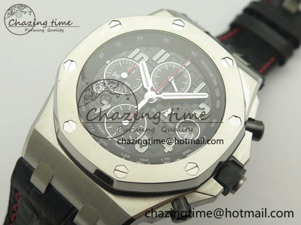 Royal Oak Offshore 2014 Black Theme JF On Black Leather Strap A3126 V2 w Cyclops And DW Mod (Free Rubber Strap) SoftTouch 4953