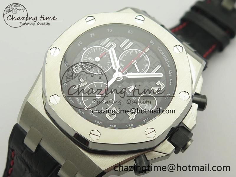 Royal Oak Offshore 2014 Black Theme JF On Black Leather Strap A3126 V2 w Cyclops And DW Mod (Free Rubber Strap) SoftTouch 4953