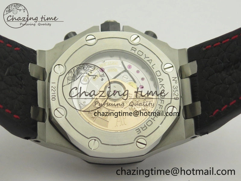 Royal Oak Offshore 2014 Black Theme JF On Black Leather Strap A3126 V2 w Cyclops And DW Mod (Free Rubber Strap) SoftTouch 4953