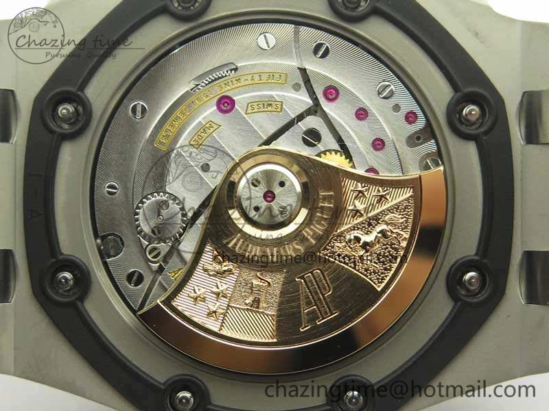 Royal Oak Offshore 2014 Black Theme JF On Black Leather Strap A3126 V2 w Cyclops And DW Mod (Free Rubber Strap) SoftTouch 4953