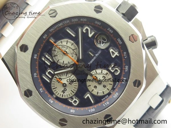 Soft Royal Oak Offshore 2014 Blue Theme JF On Blue Leather Strap A3126 V2 w Cyclops And DW Mod (Free Rubber Strap) 4949