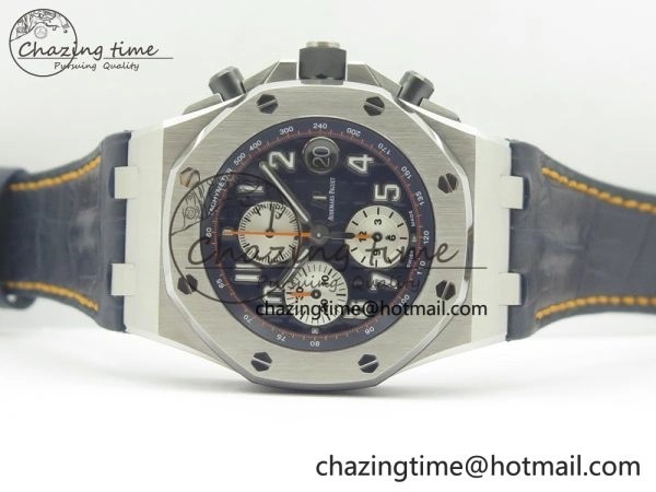 Soft Royal Oak Offshore 2014 Blue Theme JF On Blue Leather Strap A3126 V2 w Cyclops And DW Mod (Free Rubber Strap) 4949