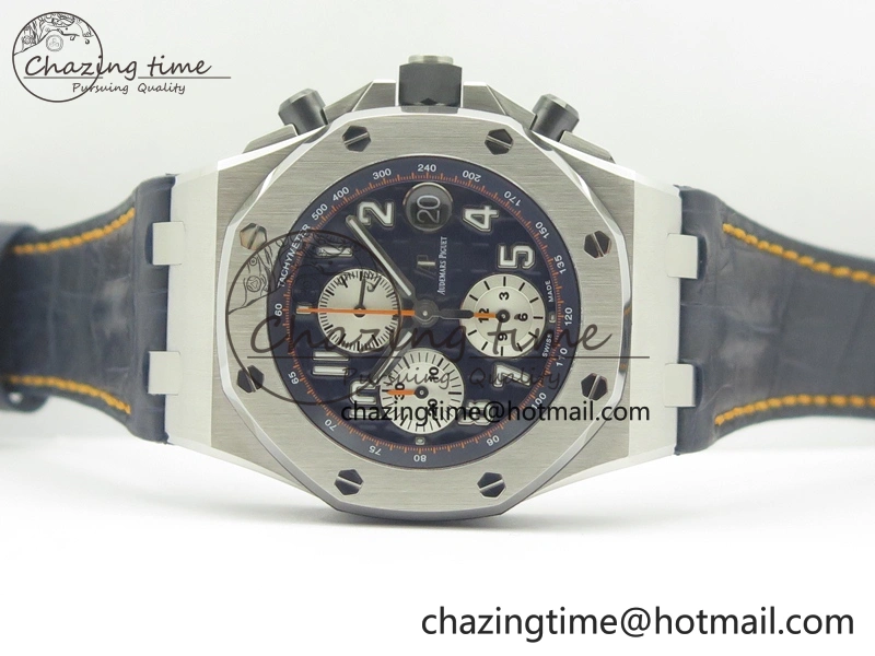 Soft Royal Oak Offshore 2014 Blue Theme JF On Blue Leather Strap A3126 V2 w Cyclops And DW Mod (Free Rubber Strap) 4949