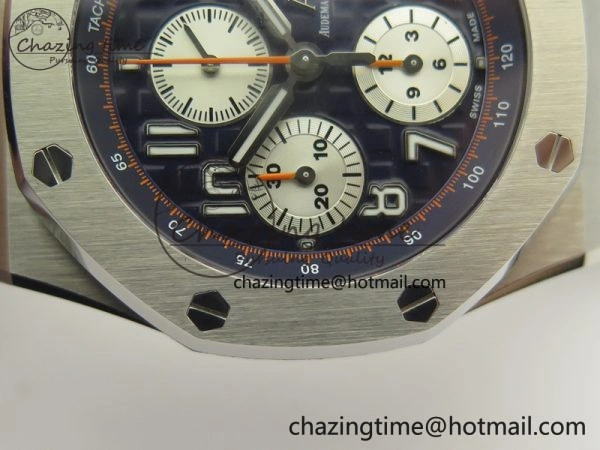 Soft Royal Oak Offshore 2014 Blue Theme JF On Blue Leather Strap A3126 V2 w Cyclops And DW Mod (Free Rubber Strap) 4949