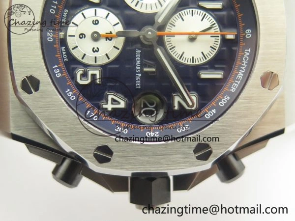 Soft Royal Oak Offshore 2014 Blue Theme JF On Blue Leather Strap A3126 V2 w Cyclops And DW Mod (Free Rubber Strap) 4949