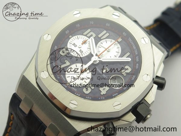 Soft Royal Oak Offshore 2014 Blue Theme JF On Blue Leather Strap A3126 V2 w Cyclops And DW Mod (Free Rubber Strap) 4949