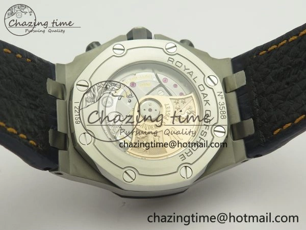 Soft Royal Oak Offshore 2014 Blue Theme JF On Blue Leather Strap A3126 V2 w Cyclops And DW Mod (Free Rubber Strap) 4949