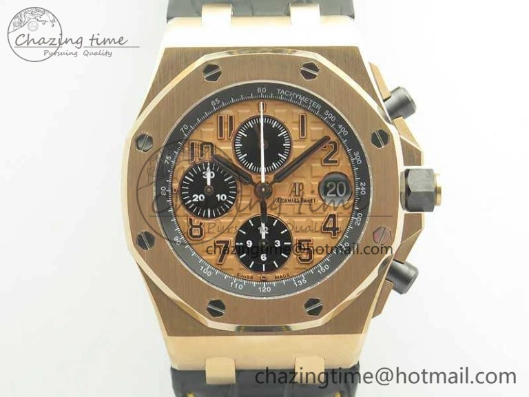 Royal Oak Offshore 2014 Gold Theme JF 1:1 Best Edition On Leather Strap A3126 (Free Rubber Strap) V Efficient 4950
