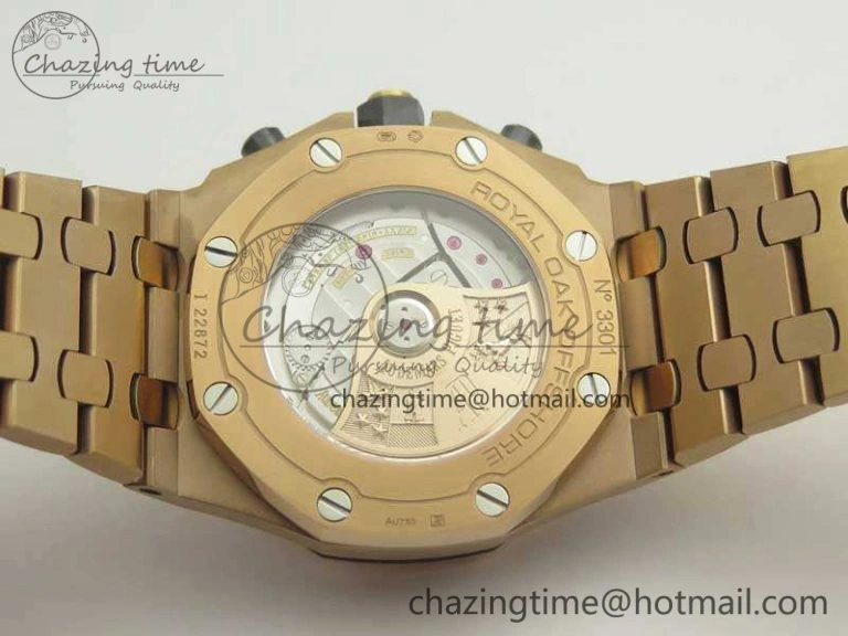 Efficient Royal Oak Offshore 2014 Gold Theme JF 1:1 Best Edition On RG Bracelet A3126 V 4956