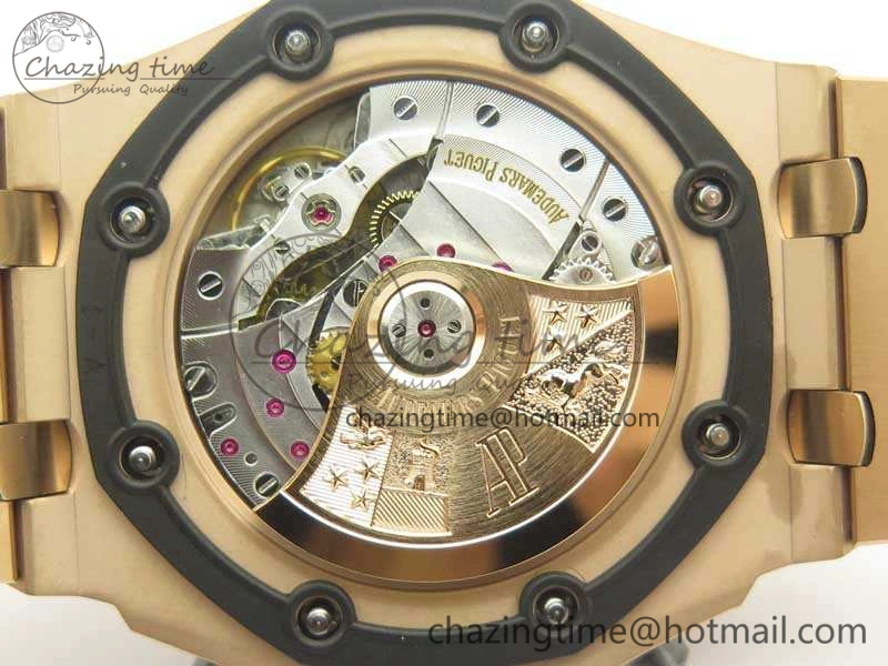 Efficient Royal Oak Offshore 2014 Gold Theme JF 1:1 Best Edition On RG Bracelet A3126 V 4956