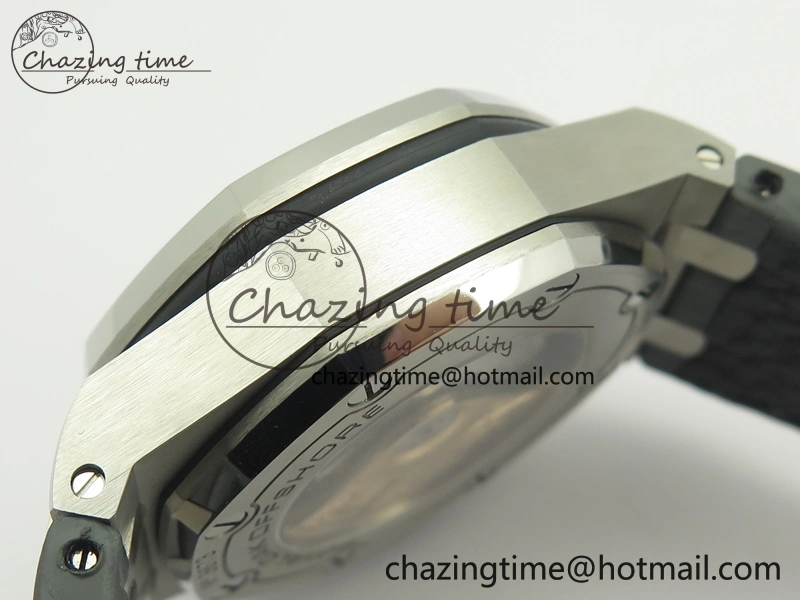 Lightweight Royal Oak Offshore 2014 Gray Theme JF On Gray Leather Strap A3126 V2 w Cyclops And DW Mod (Free Rubber Strap) 4951