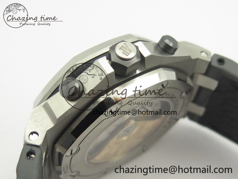 Lightweight Royal Oak Offshore 2014 Gray Theme JF On Gray Leather Strap A3126 V2 w Cyclops And DW Mod (Free Rubber Strap) 4951