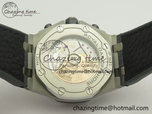 Lightweight Royal Oak Offshore 2014 Gray Theme JF On Gray Leather Strap A3126 V2 w Cyclops And DW Mod (Free Rubber Strap) 4951