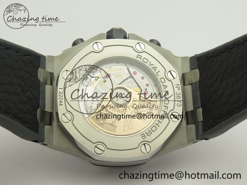Lightweight Royal Oak Offshore 2014 Gray Theme JF On Gray Leather Strap A3126 V2 w Cyclops And DW Mod (Free Rubber Strap) 4951