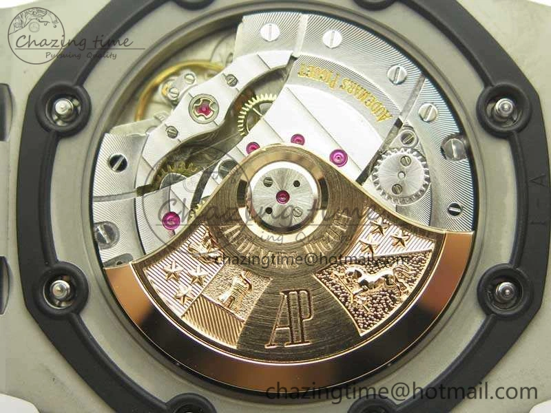 Lightweight Royal Oak Offshore 2014 Gray Theme JF On Gray Leather Strap A3126 V2 w Cyclops And DW Mod (Free Rubber Strap) 4951