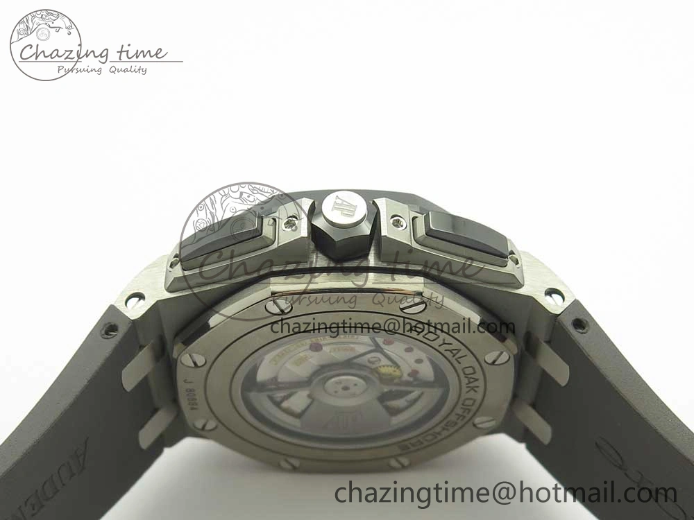 Royal Oak Offshore 2017 44mm JF 1:1 Best Edition Gray Dial On Rubber Strap A3126 (Free XS Strap)V2 w  Cyclops Modern 4896