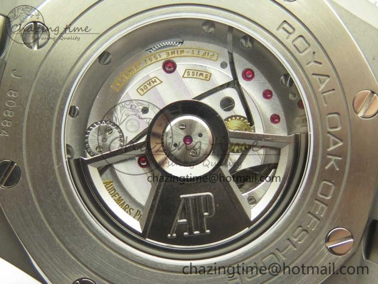 Royal Oak Offshore 2017 44mm JF 1:1 Best Edition Gray Dial On Rubber Strap A3126 (Free XS Strap)V2 w  Cyclops Modern 4896