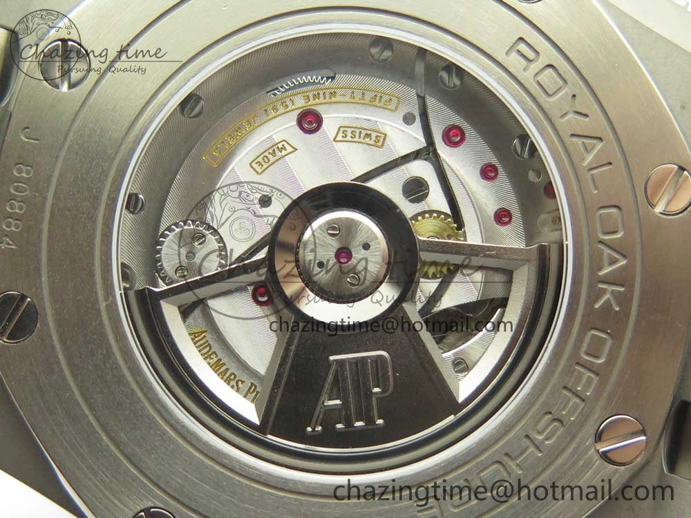 Royal Oak Offshore 2017 44mm JF 1:1 Best Edition Gray Dial On Rubber Strap A3126 (Free XS Strap)V2 w  Cyclops Modern 4896