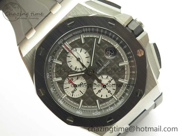 Royal Oak Offshore 2017 44mm JF 1:1 Best Edition Gray Dial On Rubber Strap A3126 (Free XS Strap)V2 w  Cyclops Modern 4896