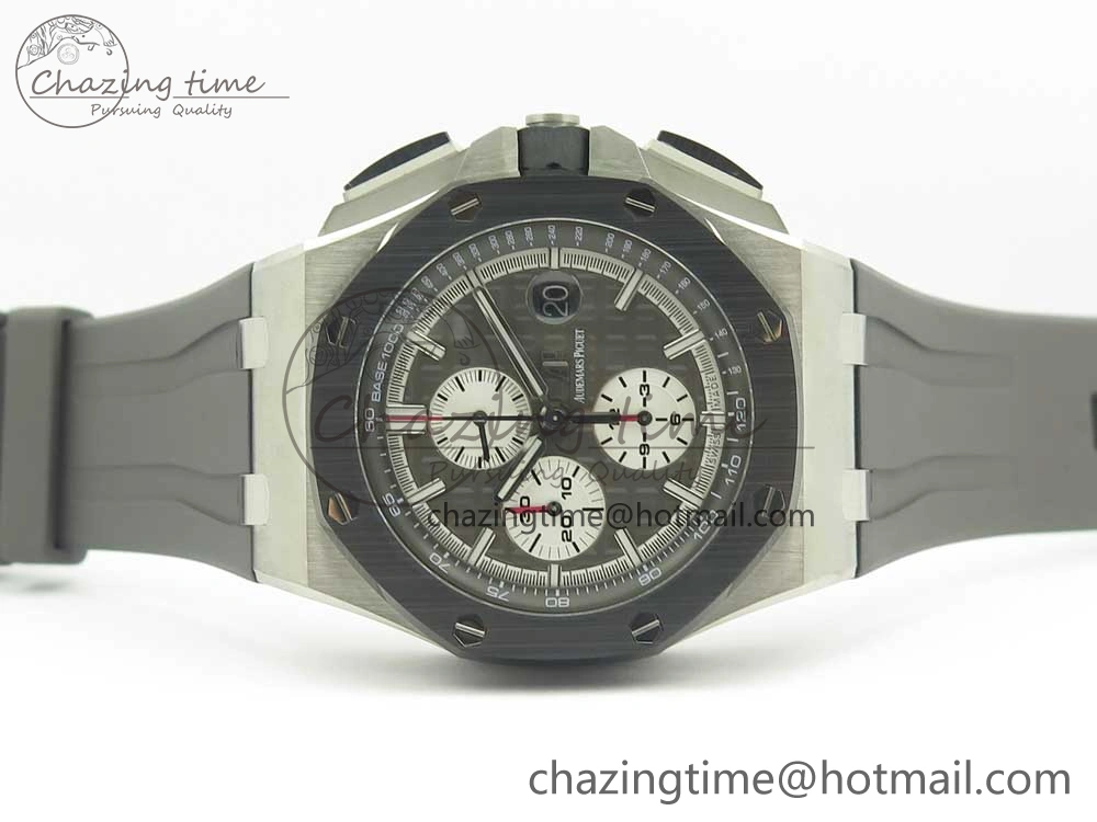Royal Oak Offshore 2017 44mm JF 1:1 Best Edition Gray Dial On Rubber Strap A3126 (Free XS Strap)V2 w  Cyclops Modern 4896