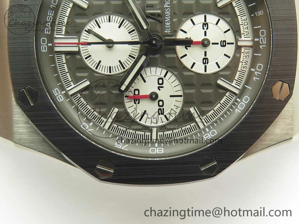 Royal Oak Offshore 2017 44mm JF 1:1 Best Edition Gray Dial On Rubber Strap A3126 (Free XS Strap)V2 w  Cyclops Modern 4896