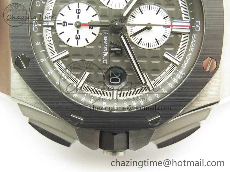 Royal Oak Offshore 2017 44mm JF 1:1 Best Edition Gray Dial On Rubber Strap A3126 (Free XS Strap)V2 w  Cyclops Modern 4896