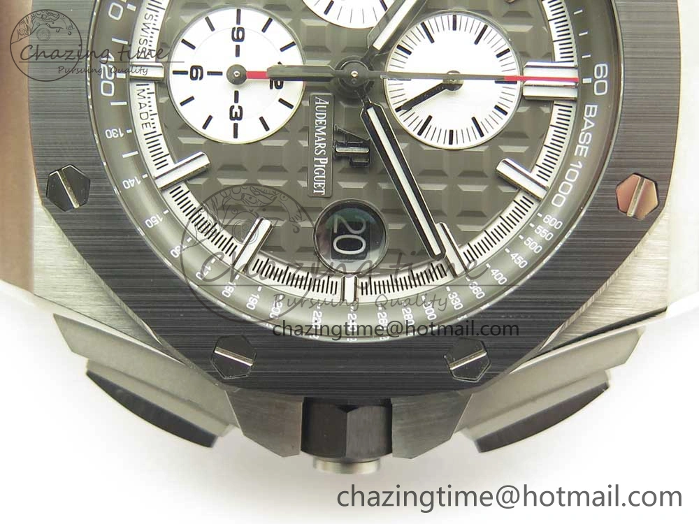 Royal Oak Offshore 2017 44mm JF 1:1 Best Edition Gray Dial On Rubber Strap A3126 (Free XS Strap)V2 w  Cyclops Modern 4896