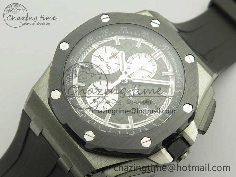 Royal Oak Offshore 2017 44mm JF 1:1 Best Edition Gray Dial On Rubber Strap A3126 (Free XS Strap)V2 w  Cyclops Modern 4896