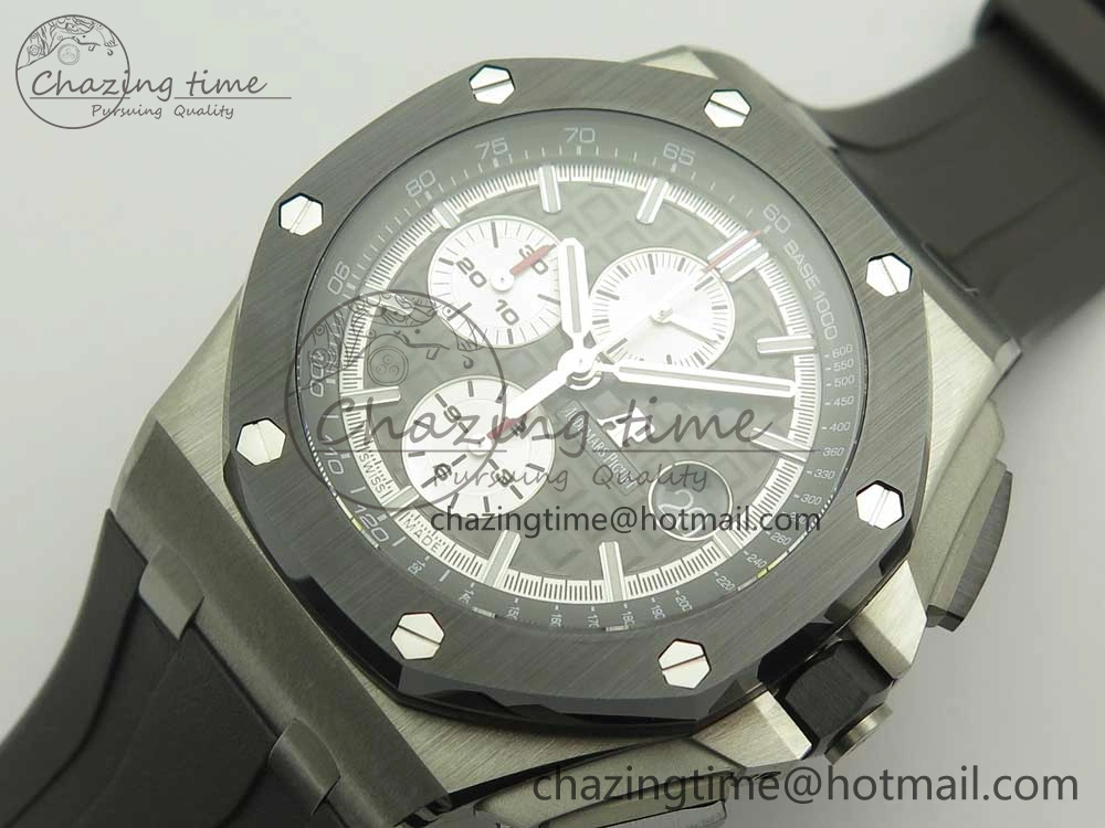 Royal Oak Offshore 2017 44mm JF 1:1 Best Edition Gray Dial On Rubber Strap A3126 (Free XS Strap)V2 w  Cyclops Modern 4896