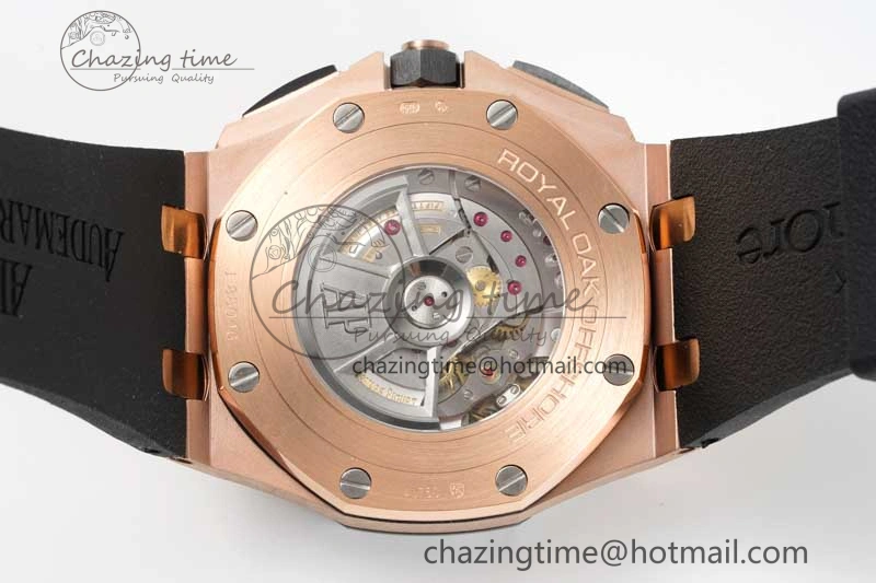 Timeless Royal Oak Offshore 2017 44mm RG Black Ceramic Bezel APF 1:1 Best Edition on Rubber Strap A 4774