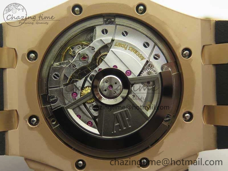 Royal Oak Offshore 2017 44mm RG Black Ceramic Bezel JF 1:1 Best Edition A3126 V2 w  Cyclops And DW Mod Durable 4957