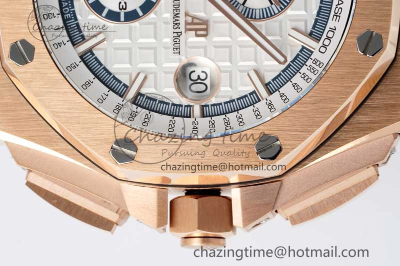 Casual Royal Oak Offshore 2017 44mm RG Summer Edition APF 1:1 Best Edition on White Rubber Strap A 4719