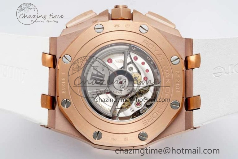 Casual Royal Oak Offshore 2017 44mm RG Summer Edition APF 1:1 Best Edition on White Rubber Strap A 4719